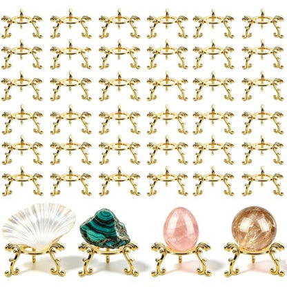 36 Pack Gold Crystal Ball Stands for Gemstones & Decorative Spheres