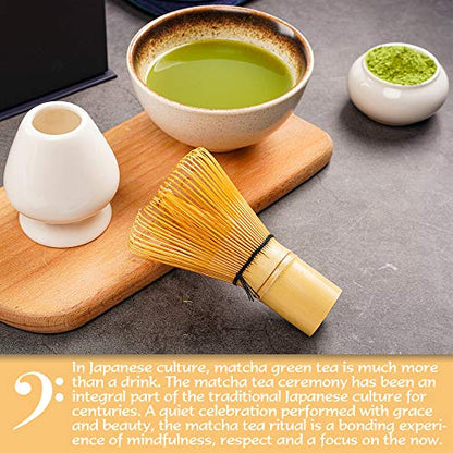 Matcha Set, Bamboo Matcha Whisk for Tea Authentic Matcha Kit for Matcha Tea, Traditional Matcha Whisk and Bowl Set (9 Pcs)