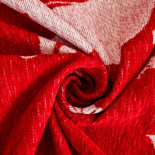 Christmas Sofa Cover Slipcover Snowflakes Red 134x71 Inches for 3 Cushion Couch