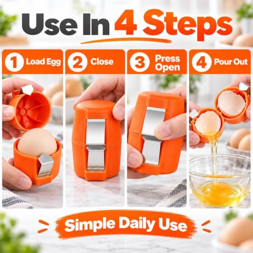 Yellow Egg Peeler Portable Kitchen Tool for Hard Boiled Eggs Crack & Peel Design