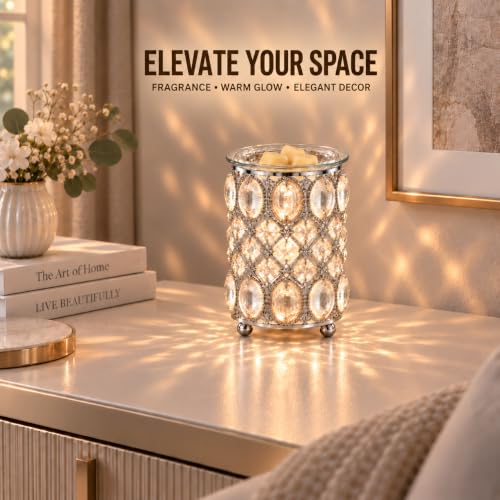 Crystal Wax Warmer with Faceted Design & Removable Glass Dish - Elegant Home Decor