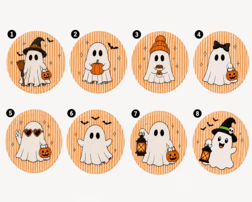 Halloween Ghost and Bat Embroidered Wreath Sash - A0 Variation