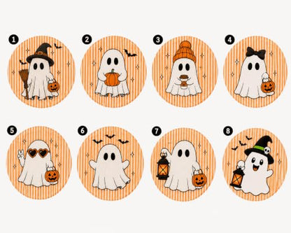 Halloween Ghost and Bat Embroidered Wreath Sash - A0 Variation