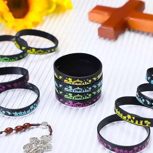 200pcs Christmas Nativity Silicone Bracelets Wristbands - Religious Holiday Gifts