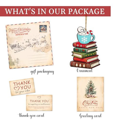 Book Lover Christmas Ornament - Holiday Book Club Decor for Women & Men