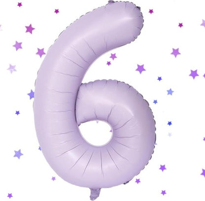 40 Inch Purple Number 6 Balloon by [Brand Name] - Matte Light Purple Birthday & Wedding Decoration