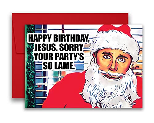 Funny Office Christmas Greeting Card 5x7 Inches with Envelope - The Office Santa