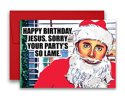 Funny Office Christmas Greeting Card 5x7 Inches with Envelope - The Office Santa