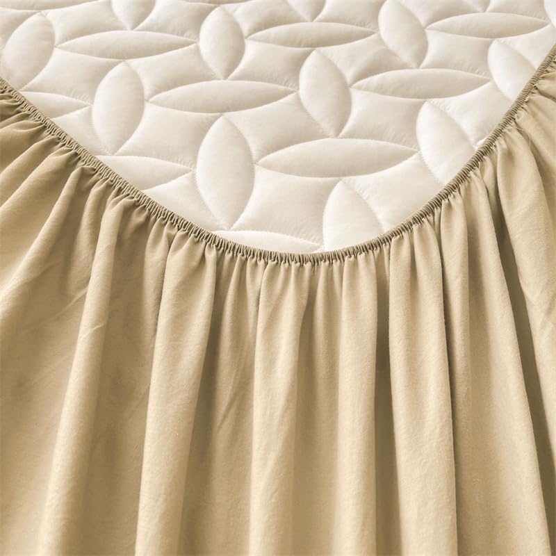 Brown Mattress Protector Fitted Deep Pocket 11 Inch - Washable King Size