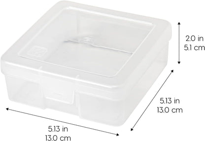 Skiennix 12-Pack Small Clear Plastic Storage Boxes - Versatile Organizer for Crafts, Jewelry & More