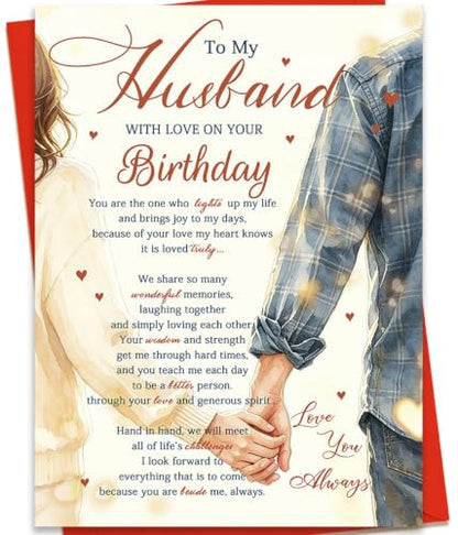 Romantic Birthday Card for Husband from Wife ZC-084 - Love & Appreciation