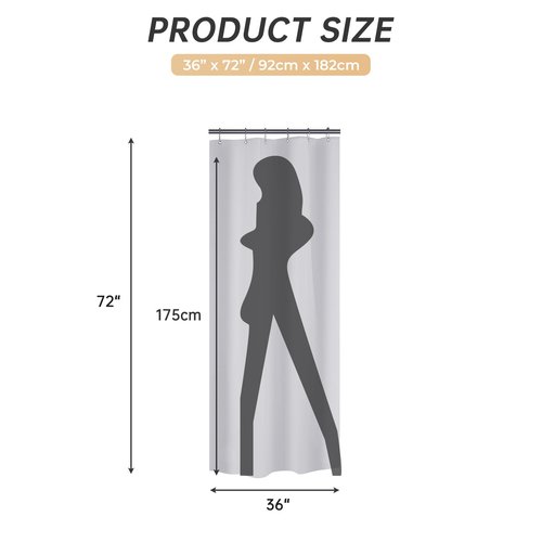 AmazerBath Stall Shower Curtain 36x72, Heavy Duty Plastic, Grey with 2 Weighted Stones and 6 Grommet Holes