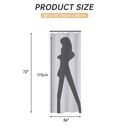AmazerBath Stall Shower Curtain 36x72, Heavy Duty Plastic, Grey with 2 Weighted Stones and 6 Grommet Holes