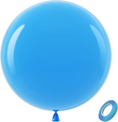 Bezente Blue Giant Balloons - 36 Inch Jumbo Light Blue Latex Balloons | 8 Pack for Parties & Events