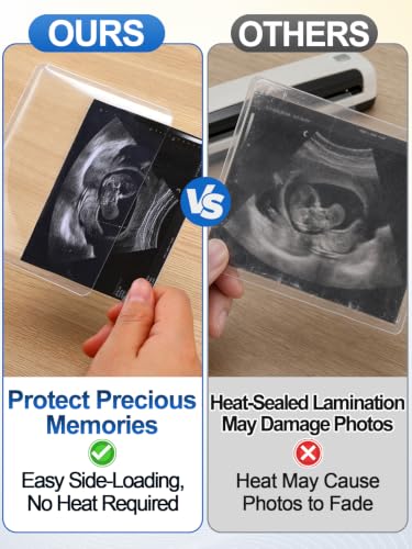 Biggun 3x4 Inch Side Loading Ultrasound Photo Sleeves - Protect Baby's First Memory