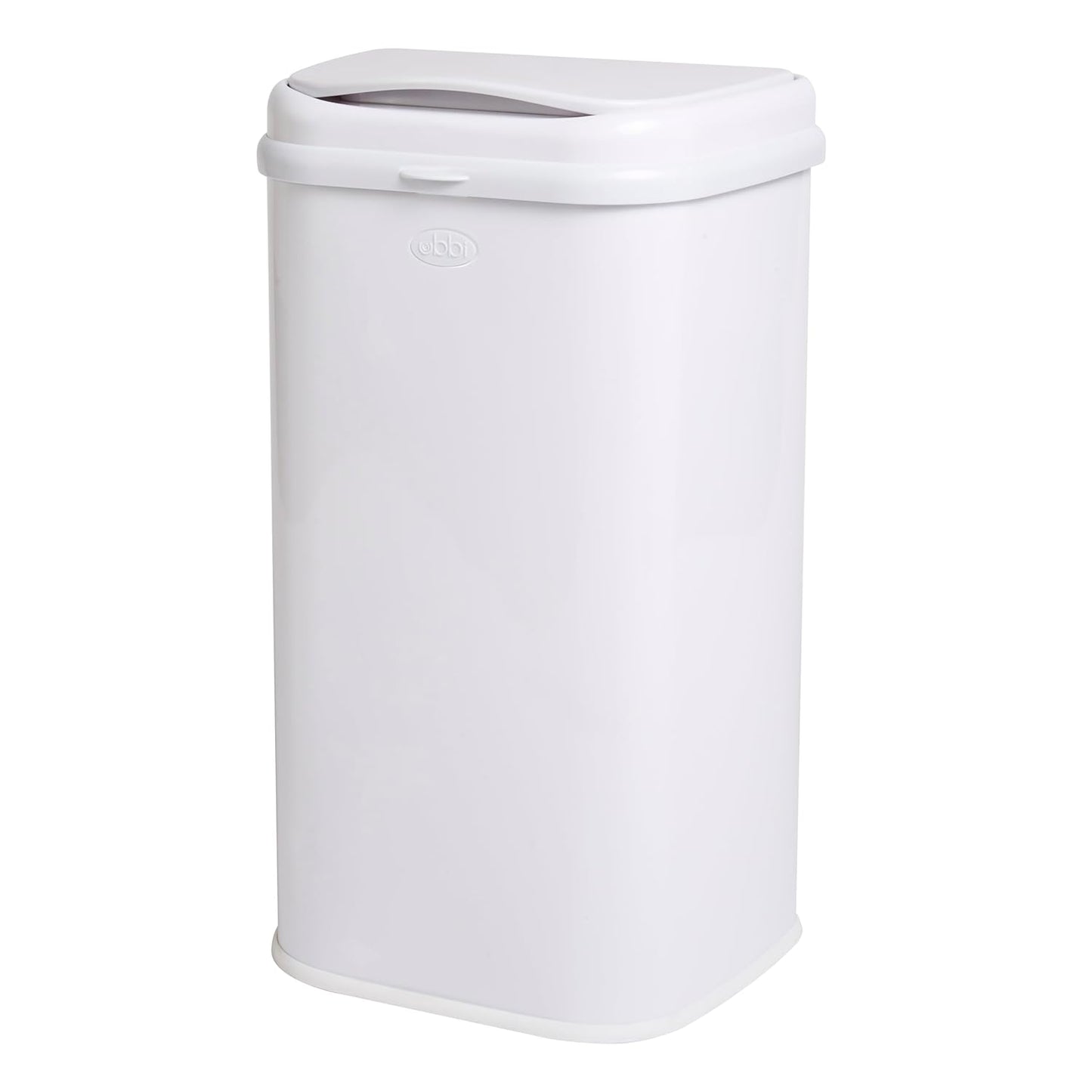 Ubbi Adult Diaper Pail - Steel Odor-Locking Design | No Special Bags Required, Modern White Finish