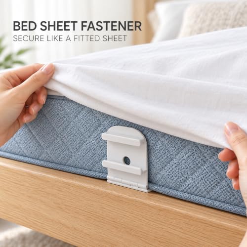No Slip Bed Sheet Holders for Corners - 8 Pack Adjustable Fitted Sheet Straps