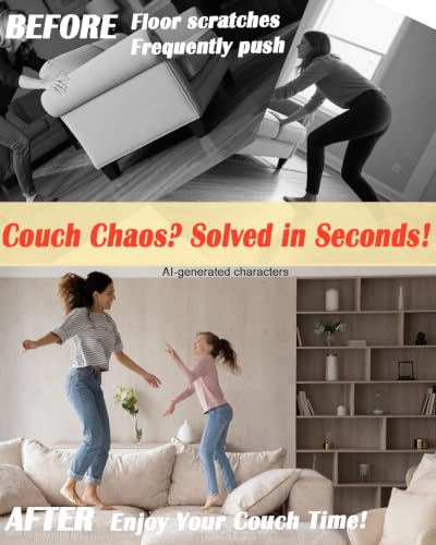Deep Black 4Pcs Sectional Couch Connectors Bands with Anti-Slip Silicone