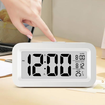 Digital Alarm Clock with Large Display, Snooze & Indoor Temperature