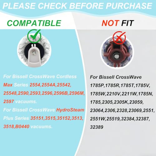 Green Replacement Brush Rolls and Filters for Bissell CrossWave & HydroSteam