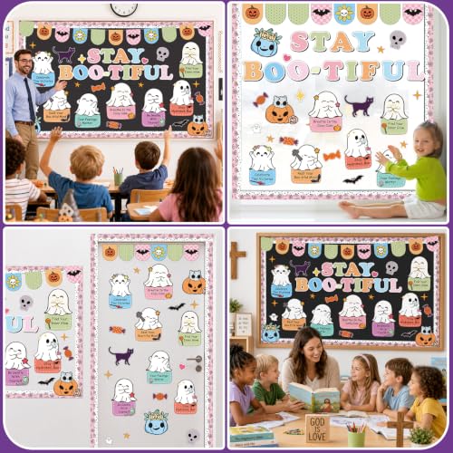 Halloween Ghost Bulletin Board Decoration Set Classroom Halloween Party Supplies