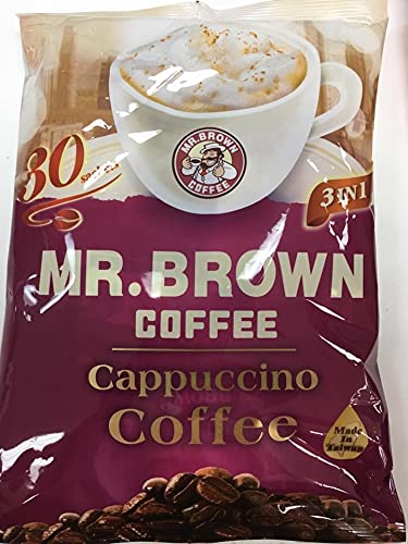 Mr. Brown Instant Coffee - 3 in 1 Cappuccino Mix | 30 Sachets in 2 Convenient Packs