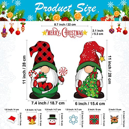 Christmas Gnome Refrigerator Magnet Set - 9 Holiday Kitchen Decor
