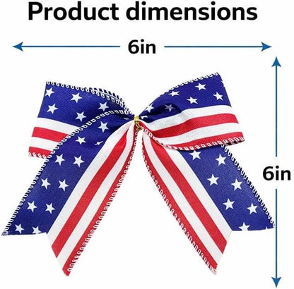 Regine Switzerland Patriotic USA Bows - 12 Pack Red White Blue Decorations for 4th of July & Memorial Day