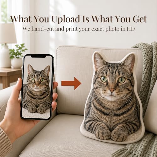 Personalized Face Pillow Custom Shaped Pet & Photo Pillow with Variation - White Rainbow Blue Yellow Black Heart
