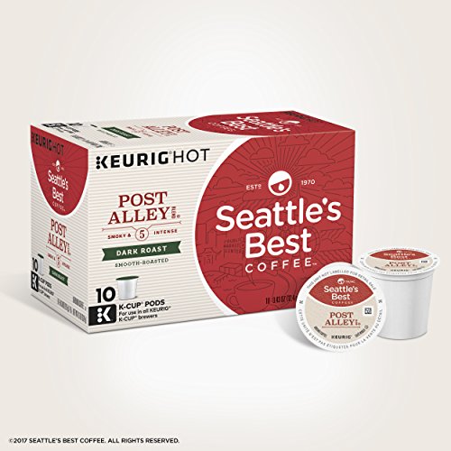 Seattle's Best Coffee Post Alley Blend (Previously Signature Blend No. 5) Dark Roast Single Cup Coffee for Keurig Brewers, 1 Box of 10 (10 Total K-Cup pods)