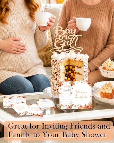 Fall Baby Shower Invitations with Pumpkin Design - Pack of 25