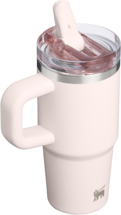 STANLEY Quencher ProTour Tumbler - 14 oz Insulated Stainless Steel Cup with Built-In Straw & Handle | BPA-Free Rose Quartz