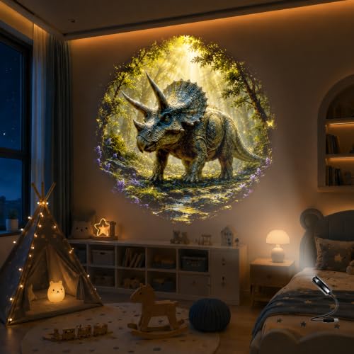 Jurassic Dinosaur Night Light Projector with 8 Themes - Ambient Wall & Ceiling Decor