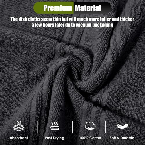Black Silicone Oven Mitts and Pot Holders Set with Kitchen Towels - Heat Resistant 500°F