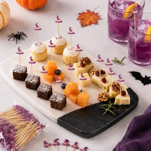 Halloween Purple Hat Cocktail Picks 200pcs - Party Food Decor