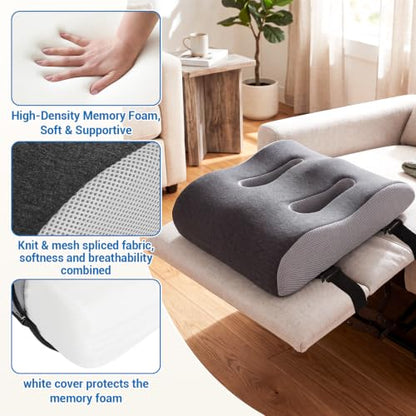 Ergonomic Memory Foam Recliner Leg Rest Cushion with Breathable Vents
