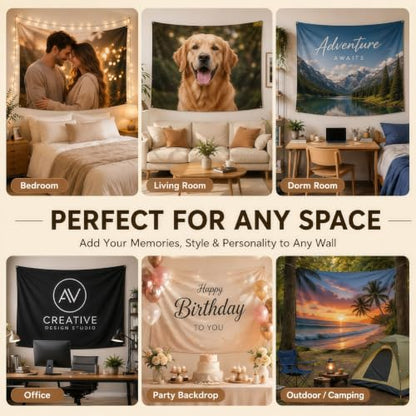 Custom Tapestry Wall Hanging 59x59 Inches Personalized Photo Logo
