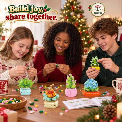 Flower Succulent Advent Calendar 2026 - 24 Mini Plant Building Blocks Kit
