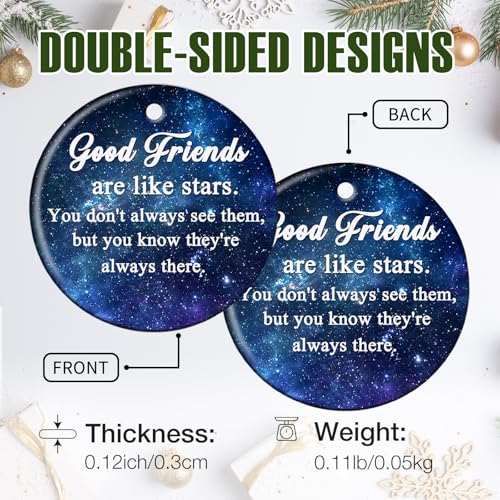 Friendship Christmas Ornaments - Bestie 3-Inch Holiday Tree Decorations - Waterproof Ceramic Gifts for Women Men - Friends Variation of Friends-1