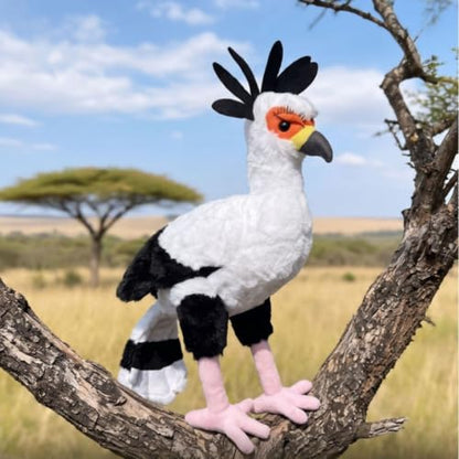 12-Inch Realistic Secretary Bird Plush Stuffed Animal for Home Decor and Gift