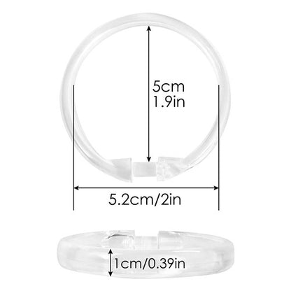 Qulable Clear Plastic Shower Curtain Rings, 12 PCS Circular Plastic Shower Curtain Hooks for Bathroom Shower Curtain Rod, Clear Shower Hooks for Shower Curtain, O Shaped Shower Rings for Curtain