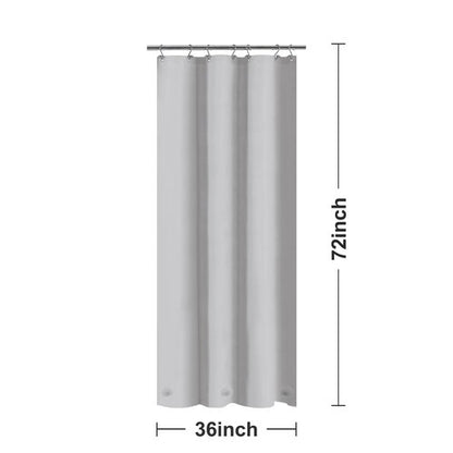 Barossa Design Silver Gray Stall Shower Curtain Liner with 3 Magnets - 36" x 72" Waterproof PEVA Plastic Narrow Shower Liner Lightweight for Small Bathroom, Metal Grommets - Gray Silver