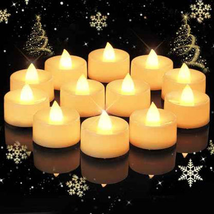 Amagic 12/24/50/100/150 Pack Battery Operated Tea Lights Candles, Fake Tealights Candles, Flameless LED Tea Lights for Halloween, Wedding, Votive, Festival, Table Decor(12 Pack, Warm White)