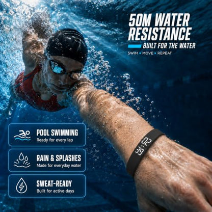 Vibrating Alarm Wristband with Pedometer & Sleep Monitor for Heavy Sleepers