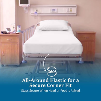 Hospital Bed Sheet Set 36 x 84 Inch 3-Piece Egyptian Cotton 400 Thread Count White Variation of White / Standard 36"X84"X12" Drop