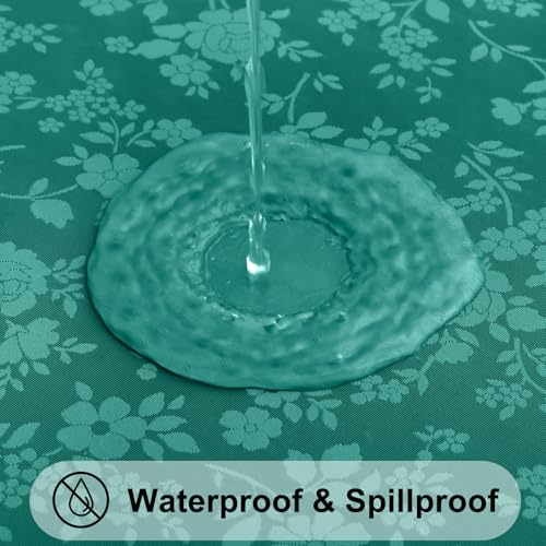 Heavy Duty Waterproof Vinyl Tablecloth 60 x 84 Inch - Christmas Green, Rectangular