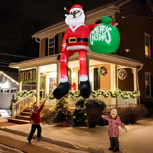 Giant 13 FT Black Santa Inflatable Christmas Decorations Outdoor Yard Decor