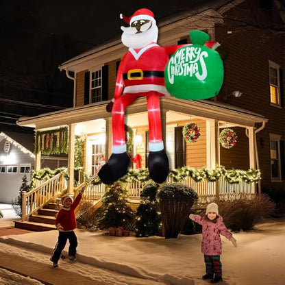 Giant 13 FT Black Santa Inflatable Christmas Decorations Outdoor Yard Decor