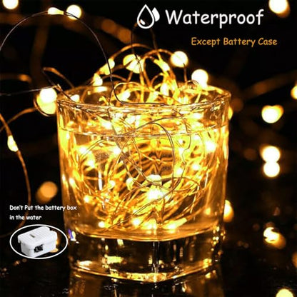 Warm Fairy String Lights Battery Operated 24 Pack 7ft with 3 Modes for Indoor Outdoor Decor