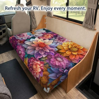Dahlia RV Jackknife Sofa Cover Set - 2 Piece, High-Stretch Fabric, Easy Fit